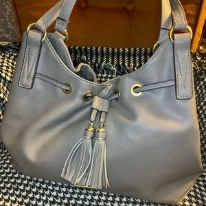 Liz Claiborne Grey Shoulder Bag Faux Leather
